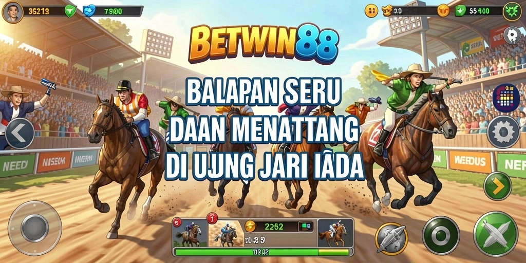 Tangkapan layar gameplay BETWIN88 yang penuh aksi balapan.