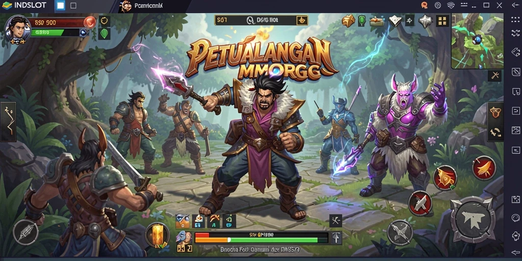 Tampilan gameplay menarik dalam dunia MMORPG INDSLOT.