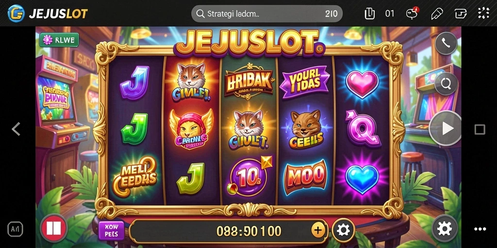 Tampilan gameplay menarik dari permainan strategi slot JEJUSLOT.