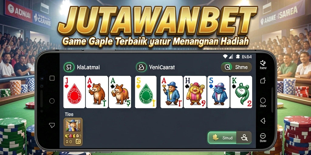Screenshot gameplay JUTAWANBET dengan suasana bermain Gaple yang seru.