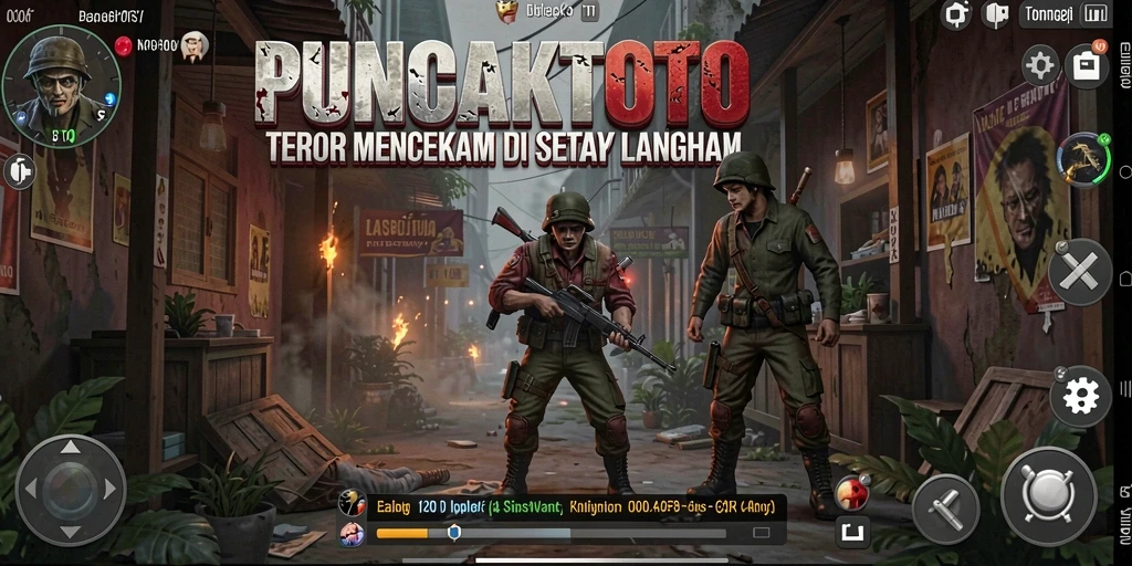 Screenshot gameplay PUNCAKTOTO menunjukkan suasana horor yang menyeramkan dan mencekam.