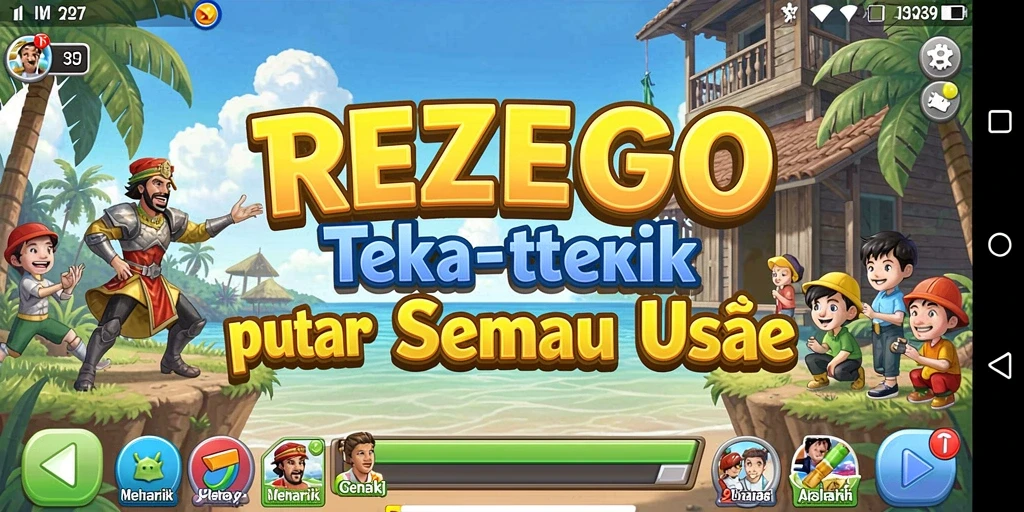 Screenshot gameplay REZEGO menampilkan teka-teki yang menantang dan antarmuka yang menarik.