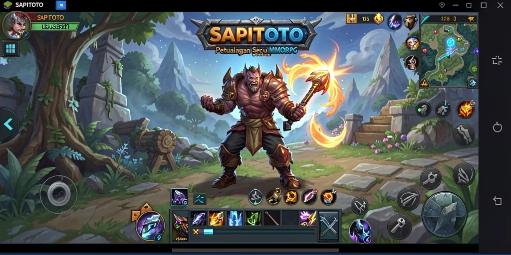 Screenshot gameplay SAPITOTO menampilkan aksi seru dan lokasi indah.