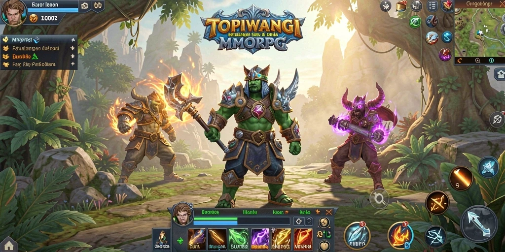 Screenshot gameplay menunjukkan petualangan epik di dunia TOPIWANGI.
